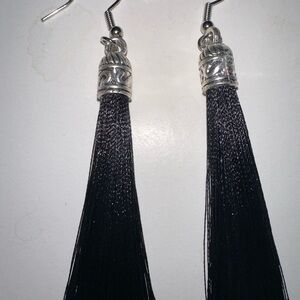 Black tassel earrings